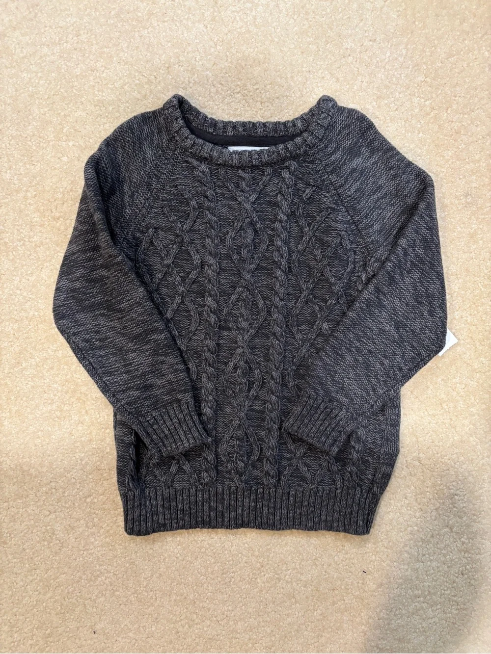 Old Navy Boys Cable Knit Crewneck Charcoal Sweater Size 4T